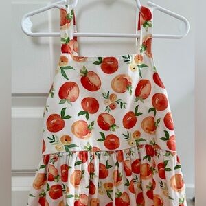 Peach Print Kids Casual Dress